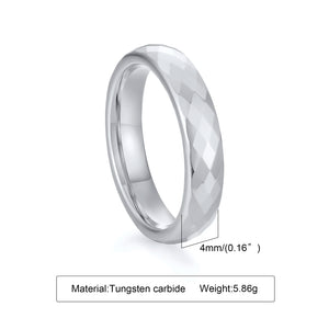 Tungsten Wedding Rings, Rhombus Finger Band, 4mm/6mm, Men Women Promise Jewelry