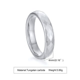 Tungsten Wedding Rings, Rhombus Finger Band, 4mm/6mm, Men Women Promise Jewelry