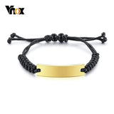 Unisex Stainless Steel ID Bracelet - Adjustable Length