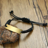 Unisex Stainless Steel ID Bracelet - Adjustable Length