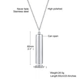 Urn Pendant for Men Women,Hollow Tube Memorial Ashes Vial