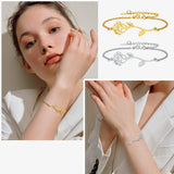Vintage Rose Charm Bracelets, Stainless Steel Plant Jewelry