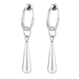 Water Drop Earrings for Women Men, Stainless Steel Clip Ear Accessory