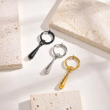 Water Drop Earrings for Women Men, Stainless Steel Clip Ear Accessory