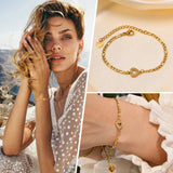 Metal Paperclip Chain Bracelet with Charms