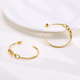 Women Chain Earrings Stainless Steel Hoop Lady Christmas Gift Jewelry