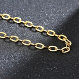 Stainless Steel O Chain Choker Necklace with Tag Clasp