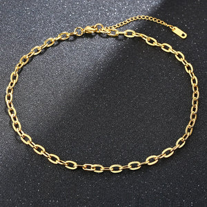 Stainless Steel O Chain Choker Necklace with Tag Clasp