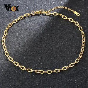 Stainless Steel O Chain Choker Necklace with Tag Clasp