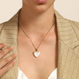 Heart Locket Necklace, Stainless Steel Photo Frame Pendant