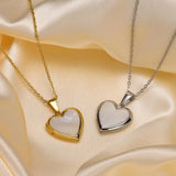 Heart Locket Necklace, Stainless Steel Photo Frame Pendant