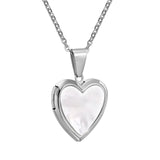 Heart Locket Necklace, Stainless Steel Photo Frame Pendant