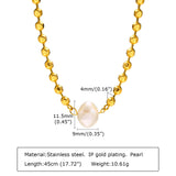 Freshwater Pearl Necklace with Stainless Steel Chain