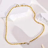 Freshwater Pearl Necklace with Stainless Steel Chain