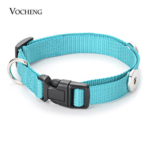 Vocheng Terylene Necklace for Dog Snap Charms Jewelry 18mm Button 6 Colors