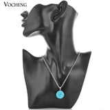 Vocheng Mexican Chime Necklace Crystal Pendant Stainless Steel Chain VA-190