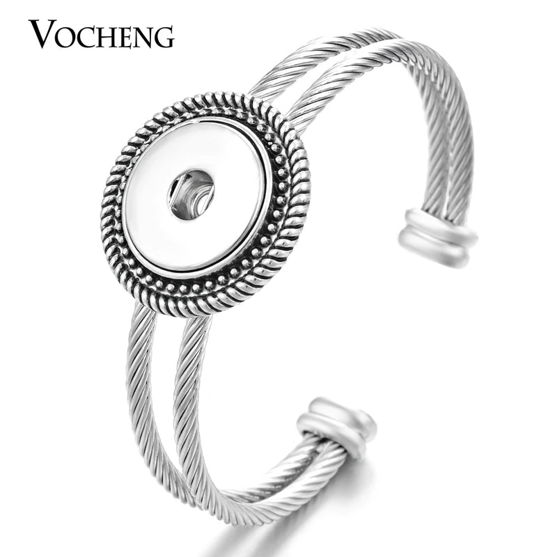 Vocheng Snap Button Rope Bangle for 18mm Charm