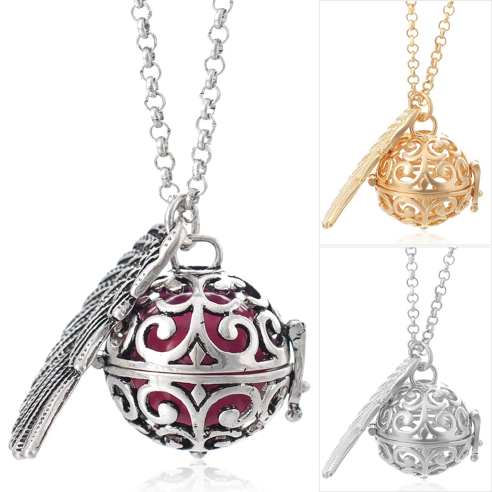 Vocheng Pregnancy Angel Ball Locket Pendant Necklace for Aroma Oil Diffuser