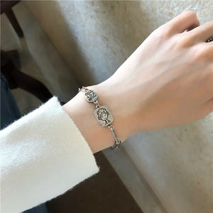 Silver Vintage Letter Bracelet for Girls