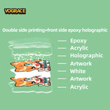 Vograce Cartoon Holographic Charms Acrylic Keychain Anime