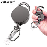 Voikukka Jewelry Metal Pull Button Retractable Belt Keychain