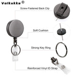 Voikukka Jewelry Metal Pull Button Retractable Belt Keychain