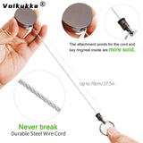 Voikukka Jewelry Metal Pull Button Retractable Belt Keychain