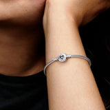 925 Silver Heart Infinity Clasp Bracelet Women DIY Jewelry