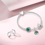 925 Silver Bracelet Heart Snake Chain Friendship Bangles for Women