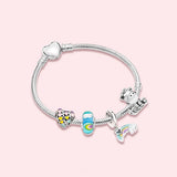 925 Silver Bracelet Heart Snake Chain Friendship Bangles for Women