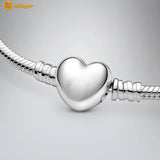 925 Silver Bracelet Heart Snake Chain Friendship Bangles for Women