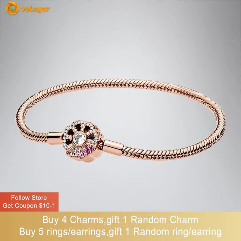925 Silver Bracelets Snake Chain Friendship Bangles for Women