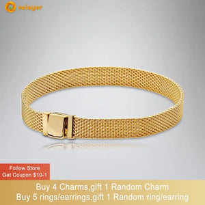 925 Silver Golden Pan Reflexions Bracelet for Women