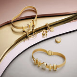 925 Silver Golden Pan Reflexions Bracelet for Women