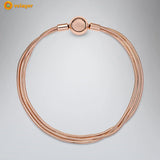 925 Silver Pink Snake Chain Bracelet for Women