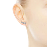 925 Silver Daisy Flower Stud Earring CZ Statement Women Earrings