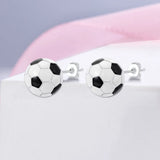 925 Silver Feather Hoop Earrings Snowflake Crown Unicorn Soccer Studs