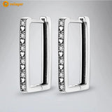 925 Silver Sparkle U-shape Hoop Earrings