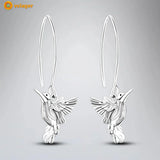 925 Silver Crested Bird Earrings for Women