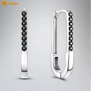 925 Silver Curved Pin Hoop Earrings for Women