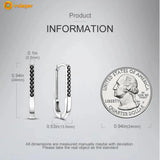 925 Silver Curved Pin Hoop Earrings for Women
