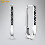 925 Silver Curved Pin Hoop Earrings for Women