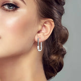 925 Silver Curved Pin Hoop Earrings for Women