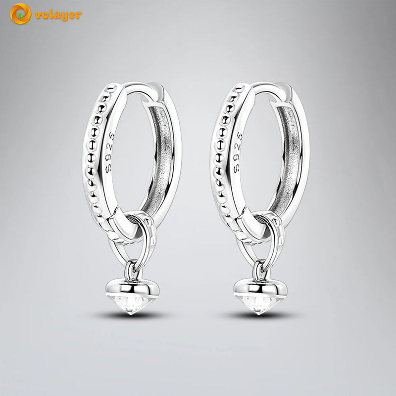 925 Silver Anti-Stone Hoop Earrings Personalized for Women