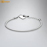 925 Silver Heart T-Bar Chain Bracelet for Women