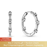 925 Silver Stud Earrings with CZ Statement Design for Women