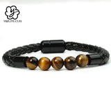 Volcanic Rock Beaded Bracelet Leather Multi-layer Bracelet