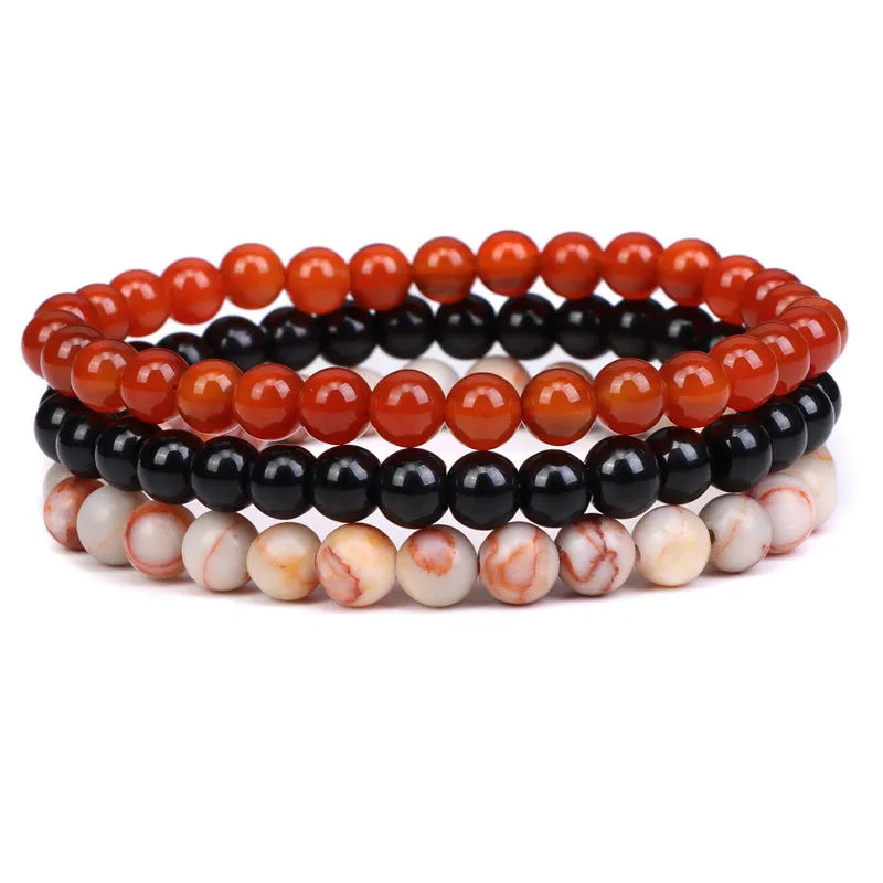 Volcanic Stone Bracelet for Men 6mm Beads Couple Bracelet