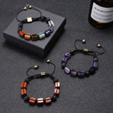 Volcanic Stone Crystal Cube Agate Bracelet Unisex