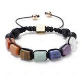 Volcanic Stone Crystal Cube Agate Bracelet Unisex